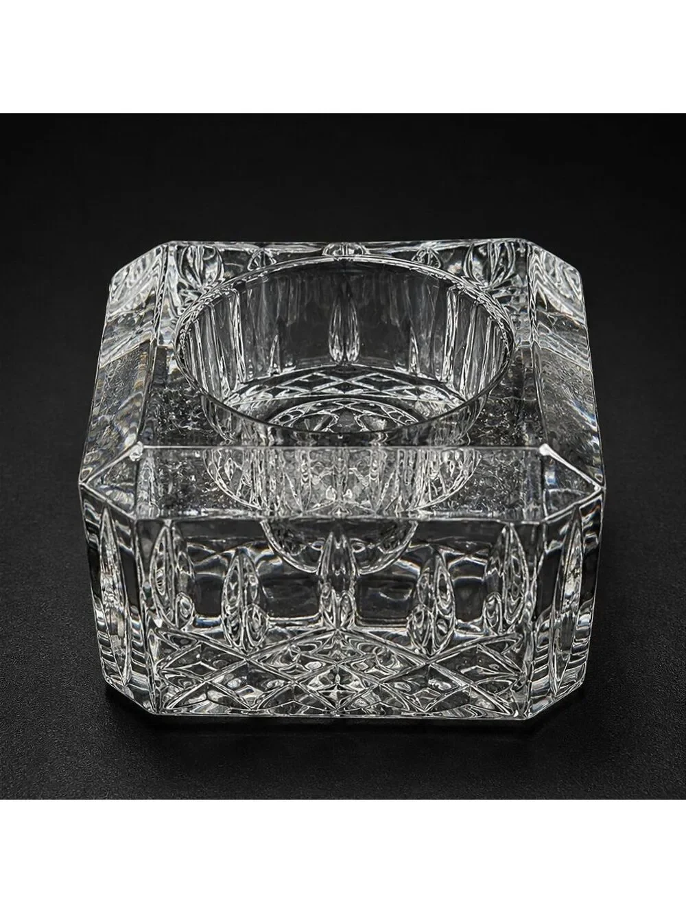 Vintage Waterford Crystal Square Votive Candle Holders Cut Glass 3